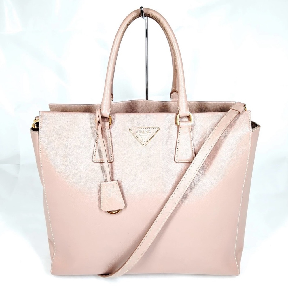 EUC Medium Prada Light Pink Double Saffiano Leather Bag